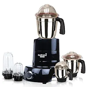 Gemini PSTBMGF21 600Watts Mixer Juicer Grinder with 5 Jars (2 Bullets Jar, 1 Liquid Blending Jar, 1 Dry Grinding Jar and 1 Chutney Jar) - Black