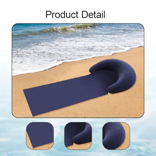 Colchoneta de Playa Inflable Plegable con Almohadilla Reclinable Compacta y Resistente al Desgarro de PVC para Playa y Camping miniatura 3