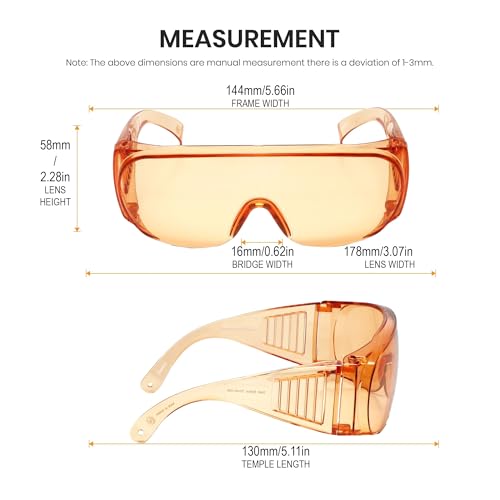 Image of Calabria Fit Over Safety Glasses | Polarized Sunglasses Over Glasses | Wrap Around Anti-Fog | Scratch Resistant | Unisex