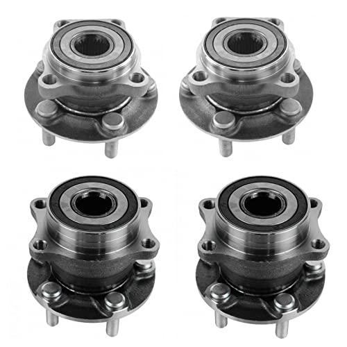 Image of TRQ 2 Piece Front Rear Wheel Bearing and Hub Assembly Set Front and Rear