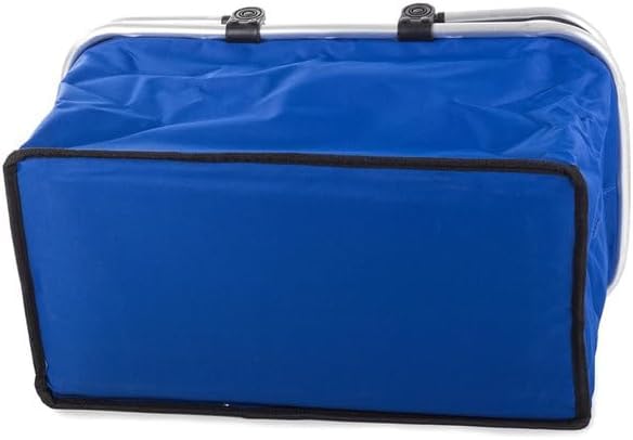 Cestino Termico Picnic, Pieghevole Portatile Pranzo Aperto, Cesto Gite Mare Montagna Parco, Caldo Freddo Alimenti Bevande Lungo, Comfort Maniglie Cerniera Fondo Rigido Anti Scivolo (BLU)
