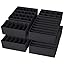 Organisateur Tiroir Compatible IKEA PAX - Lot De 4 Boîtes Pliables Grises (2 Grandes 26x24cm, 2 Moyennes 26x16cm) - Fond Renforcé