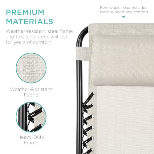 image for Best Choice Products Set of 2 Adjustable Steel Mesh Zero Gravity Loung