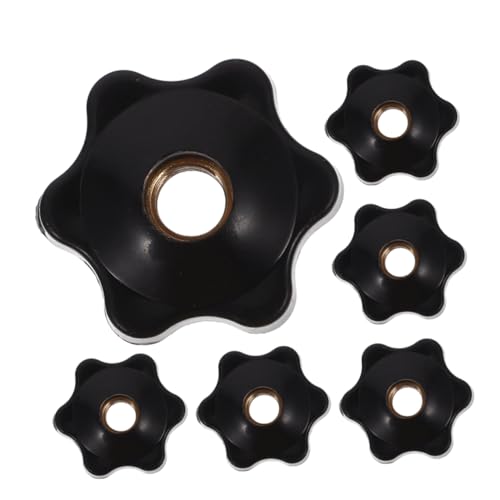 HOLIDYOYO 6pcs Adjustable Plastic Knob Handles with Knurled Grip Blossom Thread for Easy Clamping and Replacement Home Repairs and Mechanical Equipment