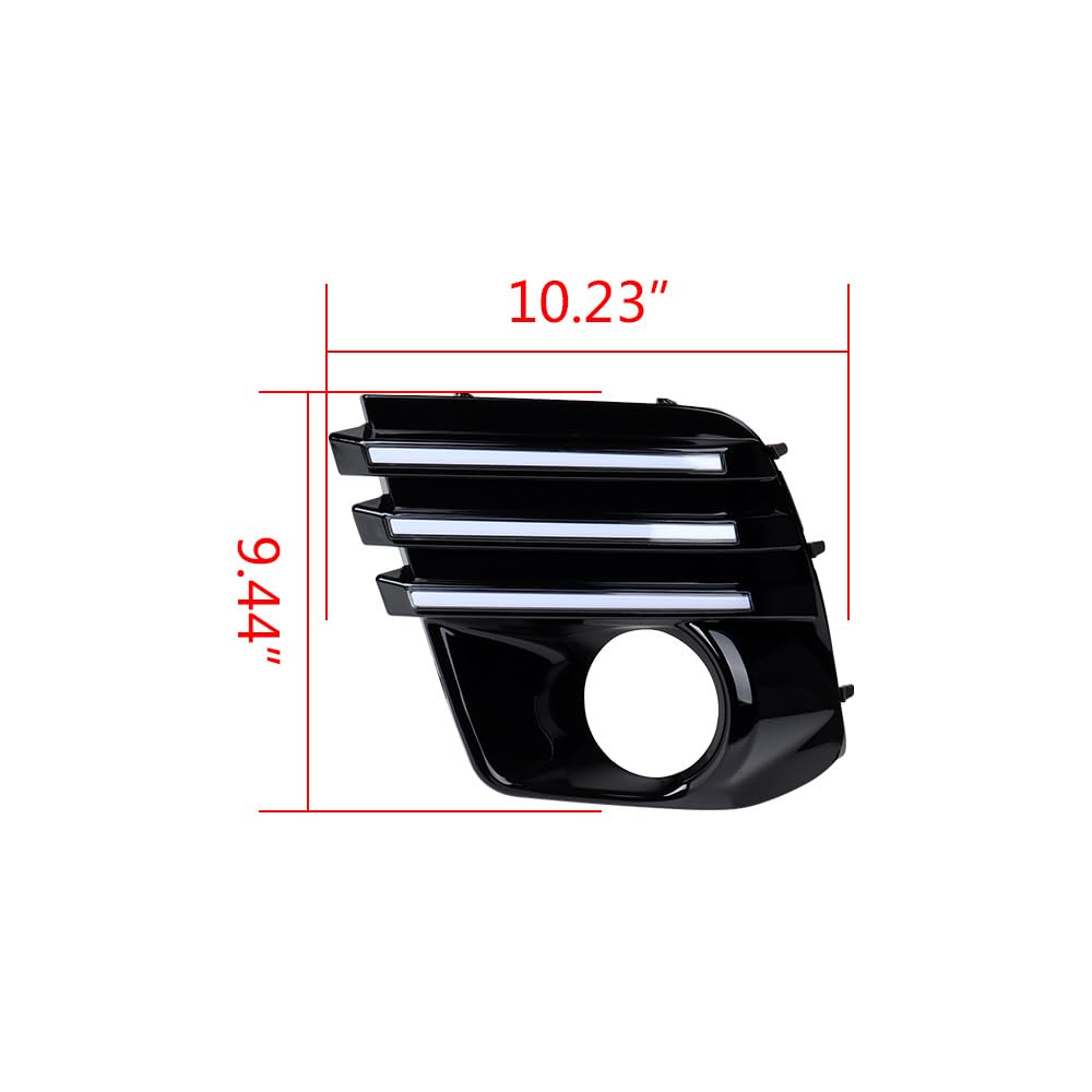 Driver Passenger Sides LED Fog Light Bezel with COB Daytime Running Light and Switchback Turn Signal Compatible for 2022-2024 Subaru Forester SU1038130 SU1039130 SU1038131 SU1039131