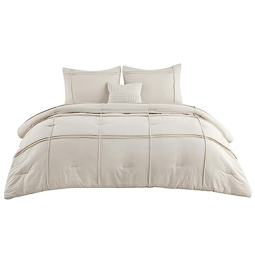 Bedsure Beige Queen Comforter Set thumbnail 8