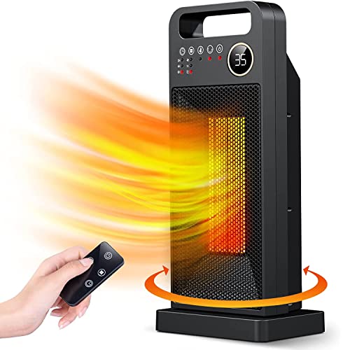 Keramik Heizlüfter Energiesparend Leise 2000W PTC Heizung Thermostat Tragbare Raumheizung mit Fernbedienung 3 Modi 2s Schnellheizung 2-12H Timer, für Heim Büro Office Schlafzimmer Bad Cover