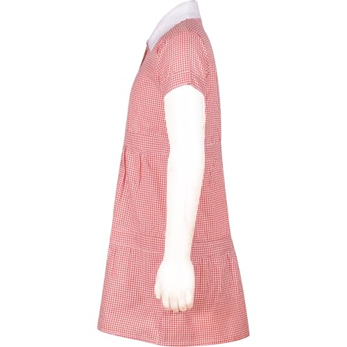 Vestido de verano a cuadros para niñas con botones escolares 3