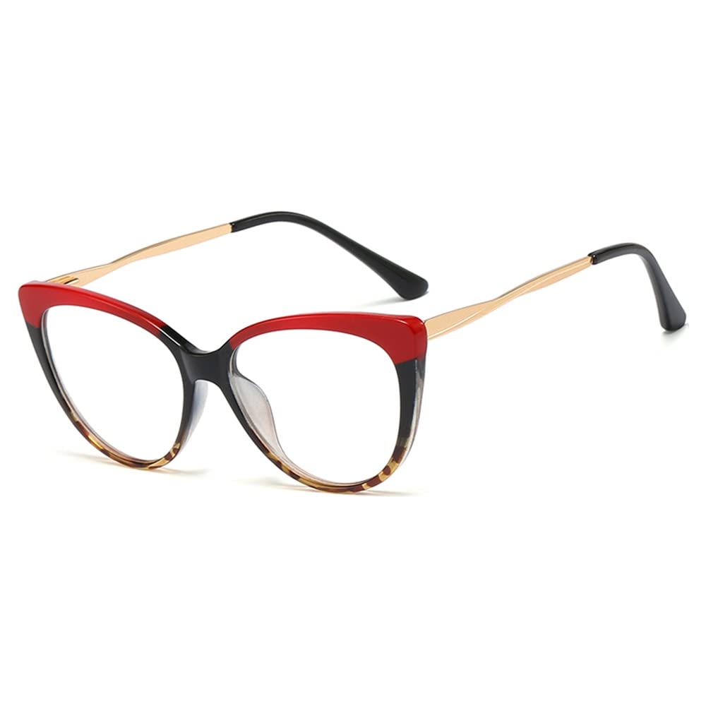 FREAZE Occhiali da lettura occhio di gatto moda grande montatura occhiali leggeri lettori HD antiriflesso 1.0+ 2.0+ Unisex (colore: leopardo, taglia: 2.0x)
