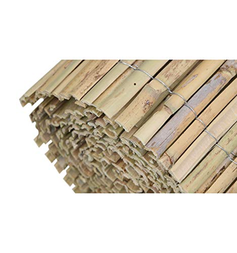 Mugar - Cañizo Nacional Caña Partida para exteriores en Rollo, Cerramientos naturales media caña 95% ocultación. Disponibles 1x5m, 1.5x5m, 2x5m (Rollo 1x5m)