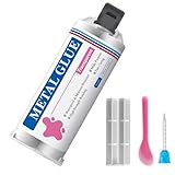 KFFNHH Metal Glue, Clear Epoxy Glue, 2 Part AB Liquid Welding Filler, Waterproof and Heat-Resistant Heavy Duty AB Adhesive, Quick Repair Bonding Suitable for Metal, Plastic, Wood, Ceramic, Glass 1 pcs
