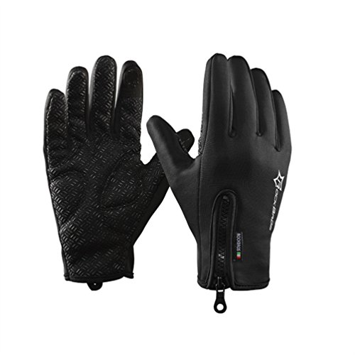 RockBros Cycling Touch Screen Gloves Winter Mountain Road Bicycle Motorcycle Fleece Gloves Black