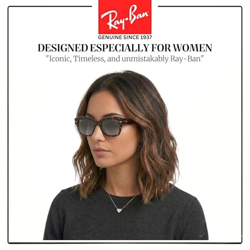 Image of Ray-Ban RB2186 STATE STREET Square Shaped Sunglasses for Women with Official RAYBAN Eyewear Kit