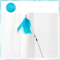 Brinquedo Vara Com Penas Para Gatos Adultos e Filhotes 65cm MY8012