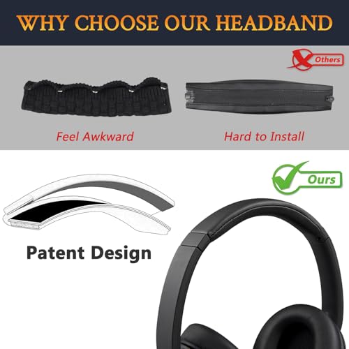 SOULWIT diadema para auriculares Sony WH-CH720N/WH-CH720, repuesto para reparación de almohadilla - Negro miniatura 3