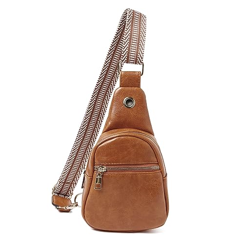 Sac à dos de poitrine mixte en cuir souple de grande capacité