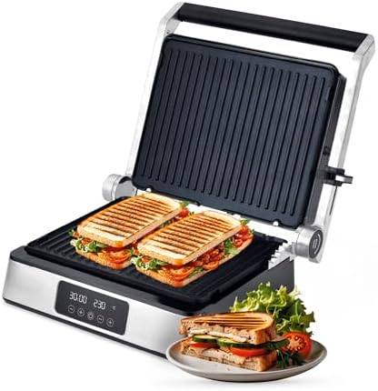 AVERA Plancha El&eacute;ctrica Panini XL 3 en 1 Placas para Grill, Hot c...