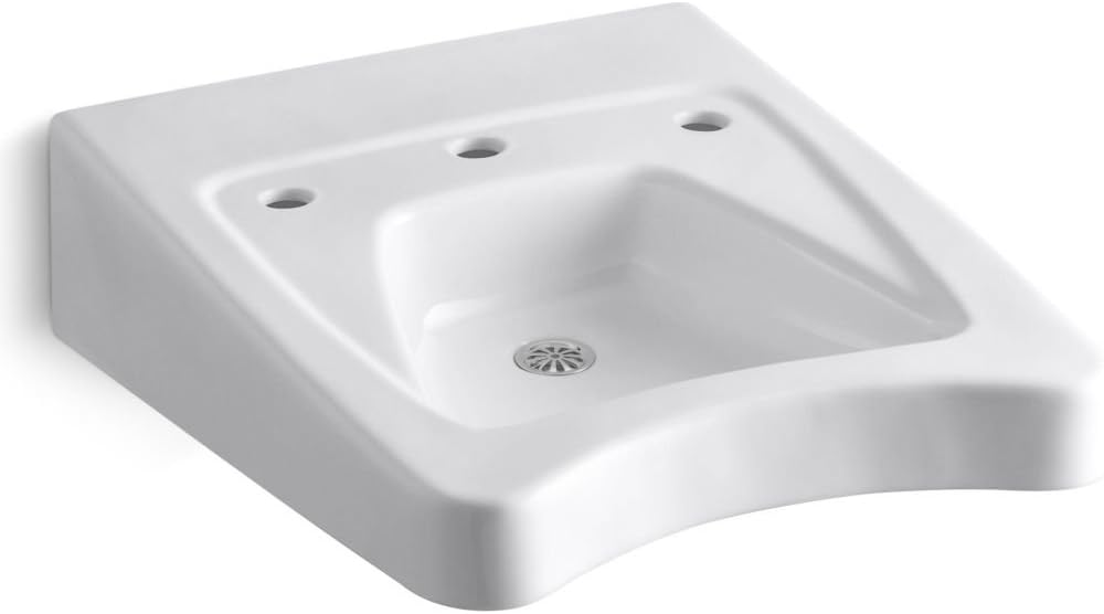 Kohler K-12634-0 Wheelchair Lavatory Wall Mount Single Bowl Sink White