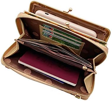 Vegan Cork Purse, Women Long Wallet Phone Holder Bag with Chain, Large Capacity Ladies Clutch Purse with Card Slots Coin Pocket Valentines Day Women Gift