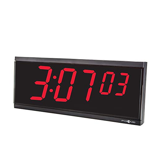 Pyramid Time Systems Extra Large Stand Alone Digital Clock, 4" Numeral Red Led Display, 6 Digit (Hour, Minutes, Seconds), 110V, 6' Cord, Stand-Alone, Made In Usa (Dig-6B) #TOP1