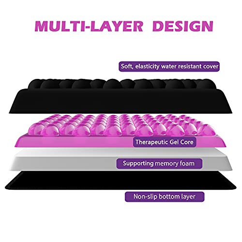 Bingyee Memory Foam Gel Wheelchair Cushion Orthopedic Seat Cushion Comfort Chair Cushion For Car Seat, Home Chairs, Office Chair. Pressure Sore Relief, Soft,Durable,Resilient Chair Pad #TOP1