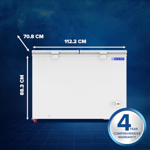 Image of Blue Star HT4-N350, 350 Liter Hard Top Double Door Deep Freezer (310 Liter, White, 4-star)