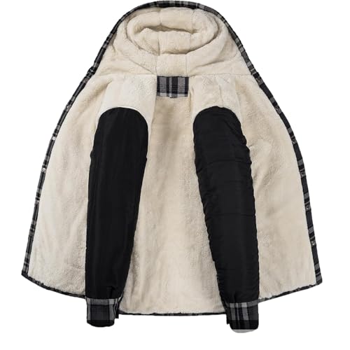 Mens Winter Jacket Warm Thicken Hunting Sherpa Fleece Lined Big and Tall Long Sleeve Zip Up Plush Vintage Outerwear4