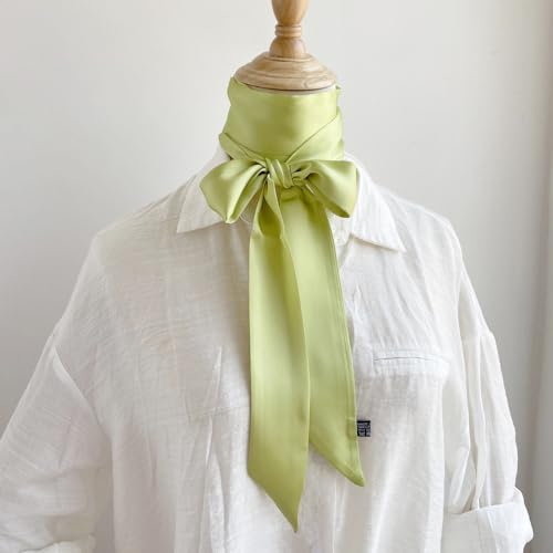 NIDMIDO Stylish Solid Color Scarf Ribbon Scarf Long Skinny Satin Belt Sash Necktie Neck Scarf Choker for Women Lady2