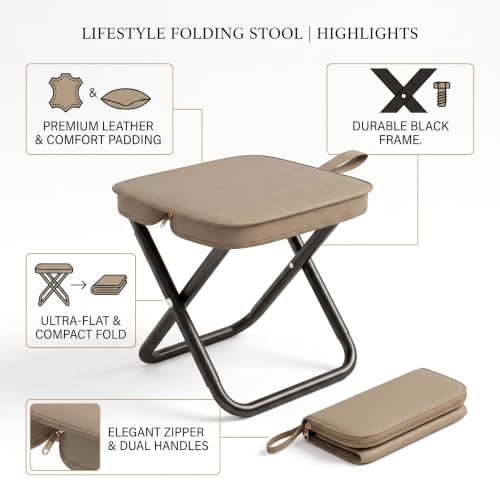 Image of Handbag Folding Stool Zipper Bag Foldable Camping Chairs, Pack of 1