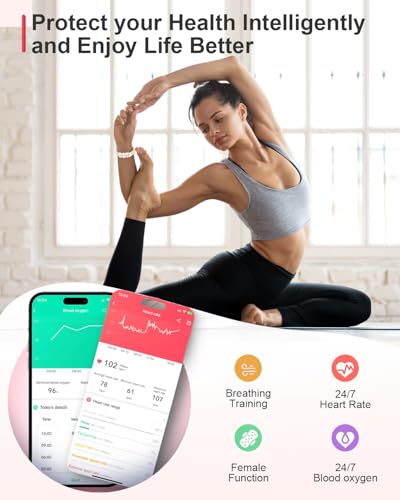 Image of Smart Watch for Women,1.19 inch AMOLED HD Touchscreen Fitness Tracker, Make /Answer Calls, Heart Rate SpO2 Monitor, IP68 Waterproof, Sleep & Activity Tracking Smartwatch for Android iPhone Rosegold