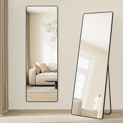 SONGMICS Ganzkörperspiegel, 150 x 40 cm, rechteckiger Standspiegel, Rahmen aus Aluminiumlegierung, â€¦ – Miniatur