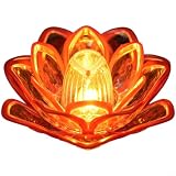 Gettimore Lanterna a LED a forma di loto, con luce LED rossa e oro, sicura e tremolante, per decorare la casa, luce elettronica compatta (rosso)