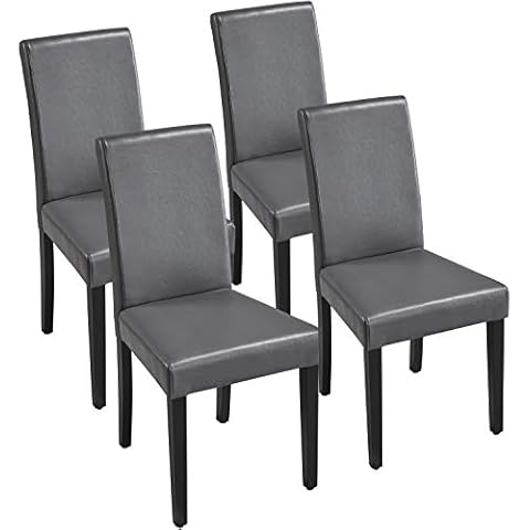 Yaheetech Modern PU Leather Dining Chairs Set Cover
