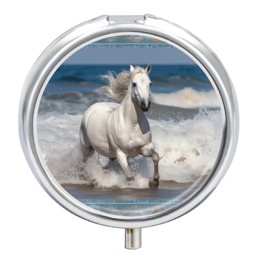 White Horse Running On The Sea Pill Box 3�R���p�[�g�����g ���E���h�X���[���s���P�[�X ���s�p�s���{�b�N�X ���z�|�P�b�g�p ��������I�[�K�i�C�U�[ �|�[�^�u���s���R���e�i�z���_�[ �r�^�~�� �� ����