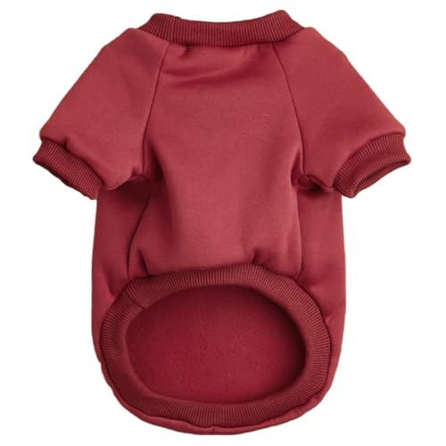 Image of Soft Puppy Sweater for Small Dogs Winter Knit Pullover, Wine XL | Elastic Cuffs Pet Clothes, Holiday Party Matching, Fall Winter Daily Outfit, Soft Breathable Machine Washable Sweatshirt