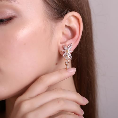 Marquise Cubic Zirconia Bridal Clip On Earrings, Non Pierced Wedding Earrings for Brides Bridesmaids3