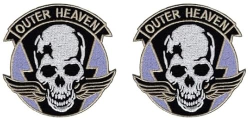 Metal Gear Solid Outer Heaven The Phantom Pain [Iron ON 3.0 InchPatch] (MTO3) 2 Piece for Jackets, Vests, Hats, Backpacks, and Tactical Gears.
