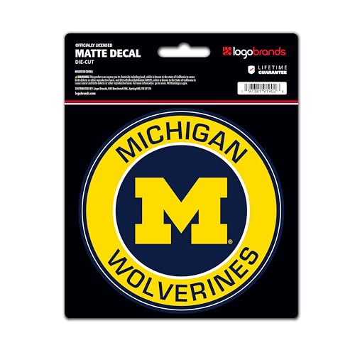 Michigan Wolverines NCAA Team Logo Vinyl StickerOfficially Licensed University of Michigan 4 Inch Heavy Duty Decal for Indoor or OutdoorUse for Laptops Coolers & NotebooksShow Your Wolverine Pride
