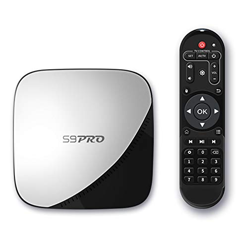 SUNNZO S9 Pro Android 9.0 OS Reproductor multimedia en Continue Android 9.0 / Caja de TV 4K con chipset de cuatro núcleos RK3318, 64 bits, WiFi Bi-Band 2.4 GHz + 5 GHz, H. 265 4 + 32GB Blanco/Negro