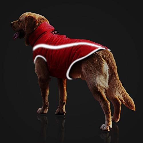 Idepet Dog Coat Dog Jacket for Small Medium Large Dogs, Dog Winter Coat Dog Clothes Outdoor Sport Waterproof Dog Outfits Vest with Harness Hole Reflective Strip
