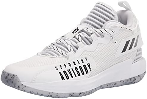 adidas Unisex Dame 7 Extply Basketball Shoe, White/Black/White, 9 US Men