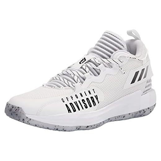 adidas Unisex Dame 7 Extply Basketball Shoe, White/Black/White, 9 US Men