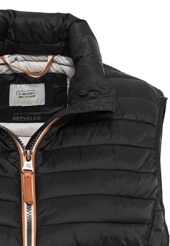 camel active Damen kurze leichte Steppweste mit elastischen Bündchen Schwarz, womenswear-38
