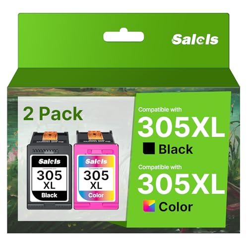 Salols 305XL Ink Cartridges Replacement for HP 305 Ink Cartridges Black and Colour for HP305 XL for HP DeskJet 2820E 2810E 2700 2710e 2720e 4120e 2721e Plus 4100 4120 Envy 6020e 6032e Pro 6430, -Pack