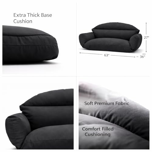 Image of Double Seater Cushion Set - Polyester Fabric Padded Seat for Hanging Egg /Garden Jhula (Cushion ONLY Brown)