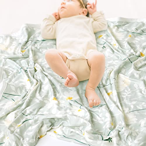 Image of GRSSDER Baby Blankets Super Soft Jersey Knit Swaddle Blanket for Baby Girls and Boys, Double Layer Receiving Blankets 34 x 44 Inches Extra Large for Baby Show Gift, Daisy Flowers Pattern