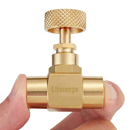 Litorange 2 Pack Heavy Duty Brass Replacement Control Needle Valve 1/4" Female Npt X 1/4" Female Npt Connection #TOP2