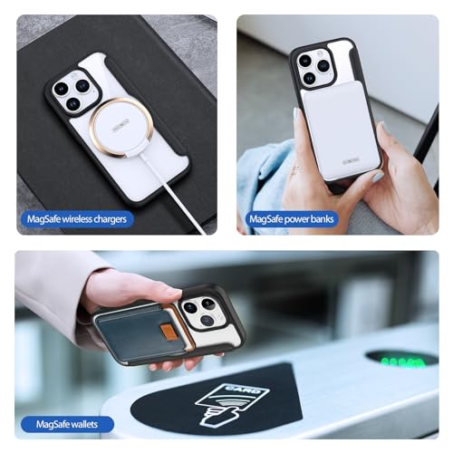 Image of DUX DUCIS for iPhone 15 Pro Flip Case, Compatible with Magsafe, PC + TPU Leather Magnetic Phone Case - Black