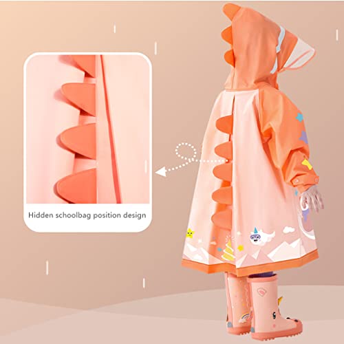 Image of Kids Raincoats Hooded Rain Poncho Waterproof Rain Jacket Boys Girls Rain Suit Cute 3D Cartoon Rainwear 2-12 Years
