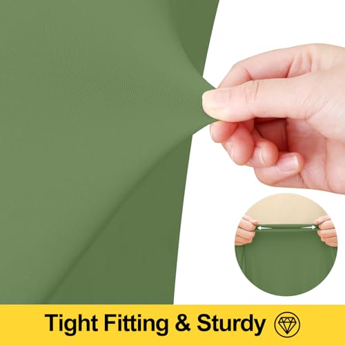 Image of Smiry 2 Pack Spandex Elastic Fitted Table Cloth Skirt for 4FT Table | Stretch Washable Table Cloth, Banquet Table Cover for Wedding, Party, Indoor & Trade Shows, (Sage Green, 48Lx30Wx30H)